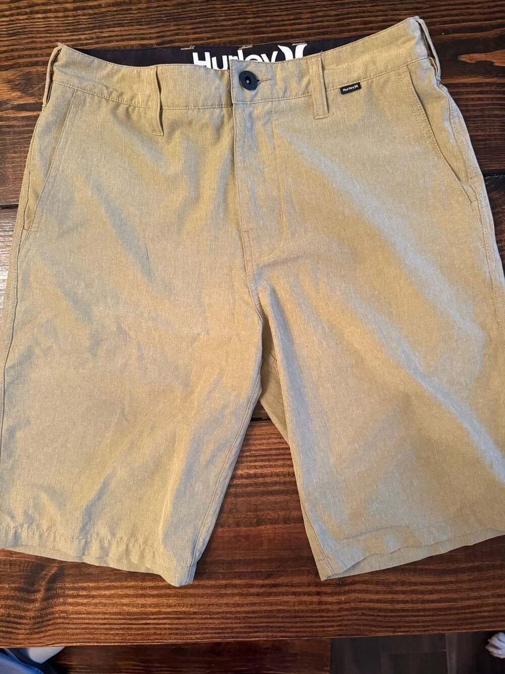 Hurley Phantom Hybrid Shorts Men's 29 Khaki Beach Casual Stretch Quick Dry